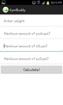 Gym Buddy android App screenshot 0